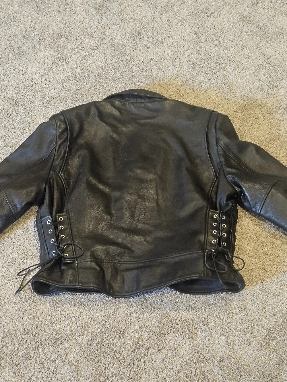WILSON XXL Open Road Black Leather Belted Motorcycle Jacket Insulated Vintage
